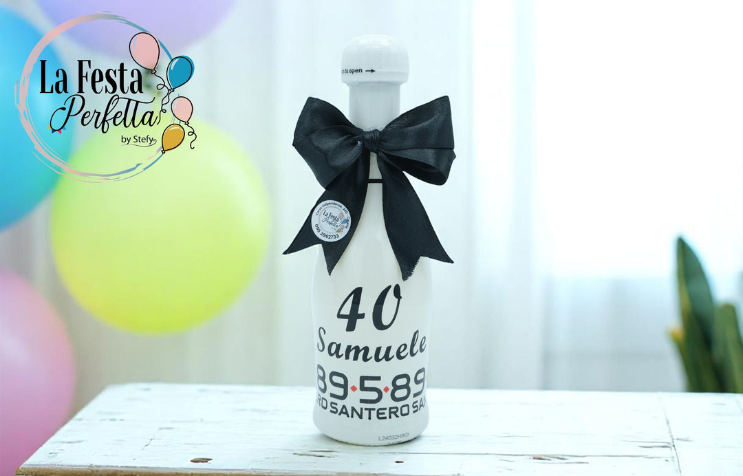 Bomboniera Bottiglia mini Santero Bianco Personalizzabile