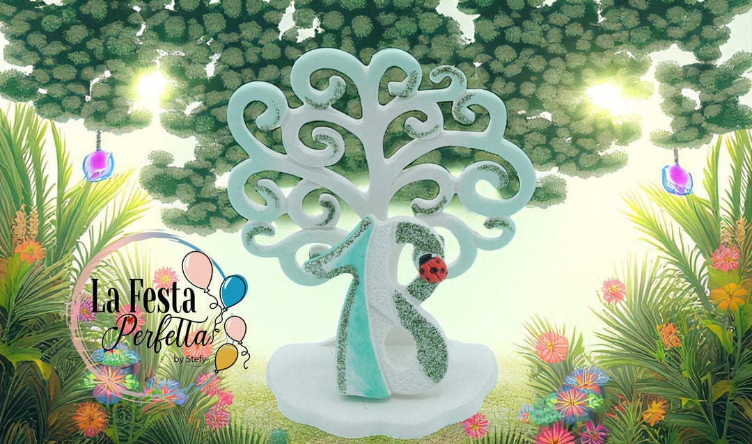 Bomboniera Albero Della Vita Con Numero A Scelta e Colore A Scelta Appoggio