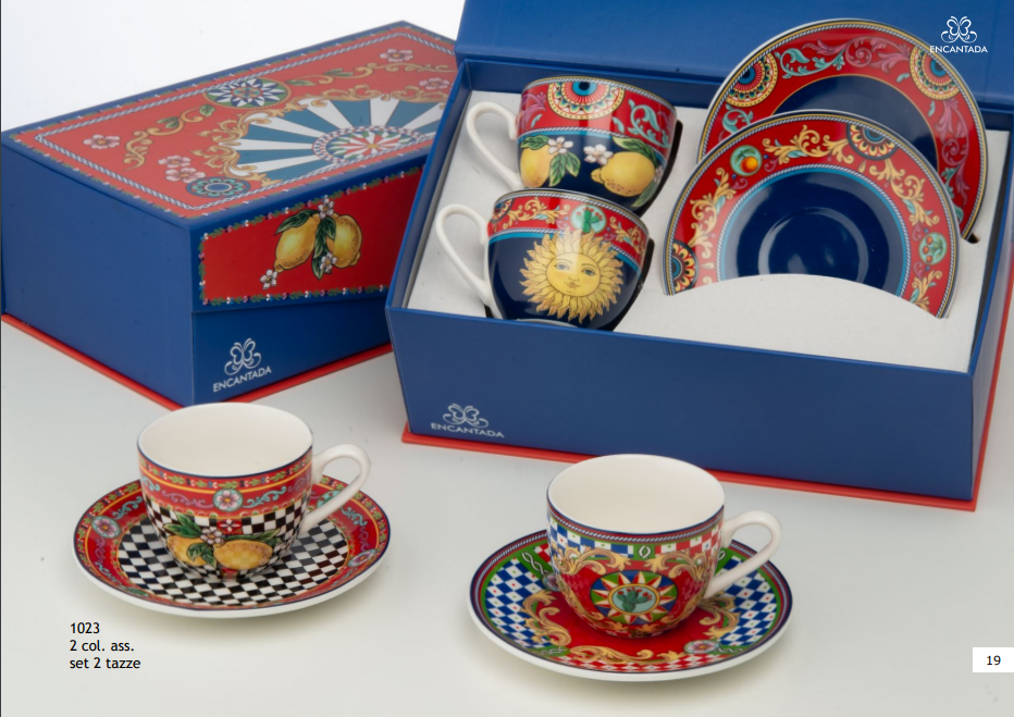 Bomboniera Set Tazze e Piatti Firmata Encantada