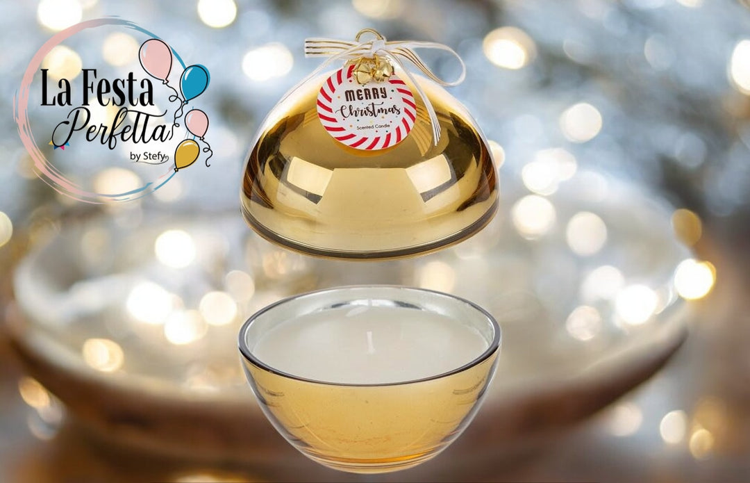 SCATOLA VETRO CANDELA PROFUMATA ORO13xh.15CM