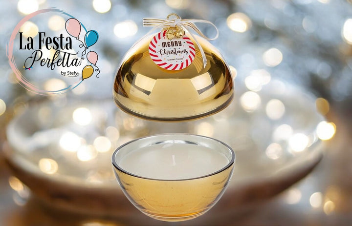 SCATOLA VETRO CANDELA PROFUMATA ORO 8xh.11CM