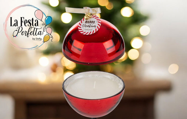 SCATOLA VETRO CANDELA PROFUMATA ROSSO 13xh.15CM