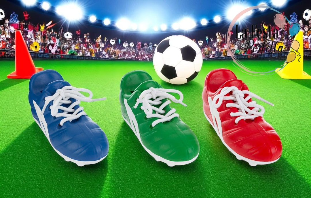 SALVADANAIO SCARPETTE CALCIO RESINA 3 COL.ASS.17x7xh.8CM