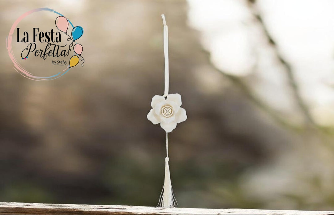 APPENDINO CALAMITA FIORE ROSA BIANCA 7x7CM