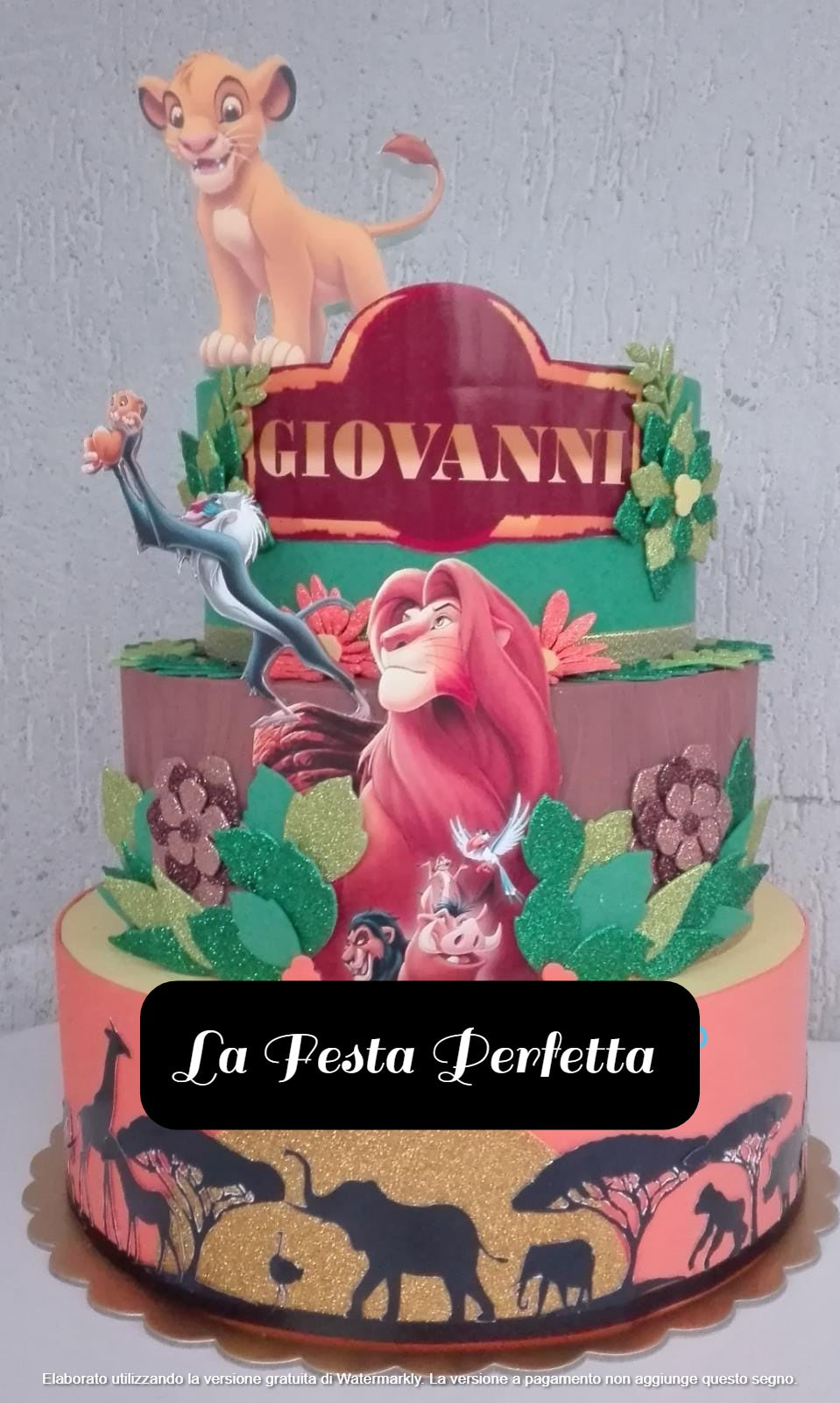 Torta finta Re Leone Personalizzabile