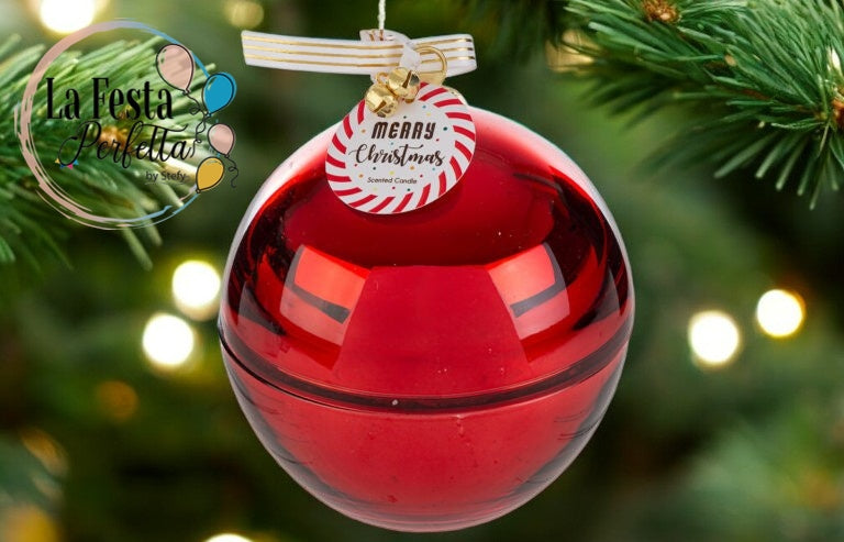 SCATOLA VETRO CANDELA PROFUMATA ROSSO 13xh.15CM