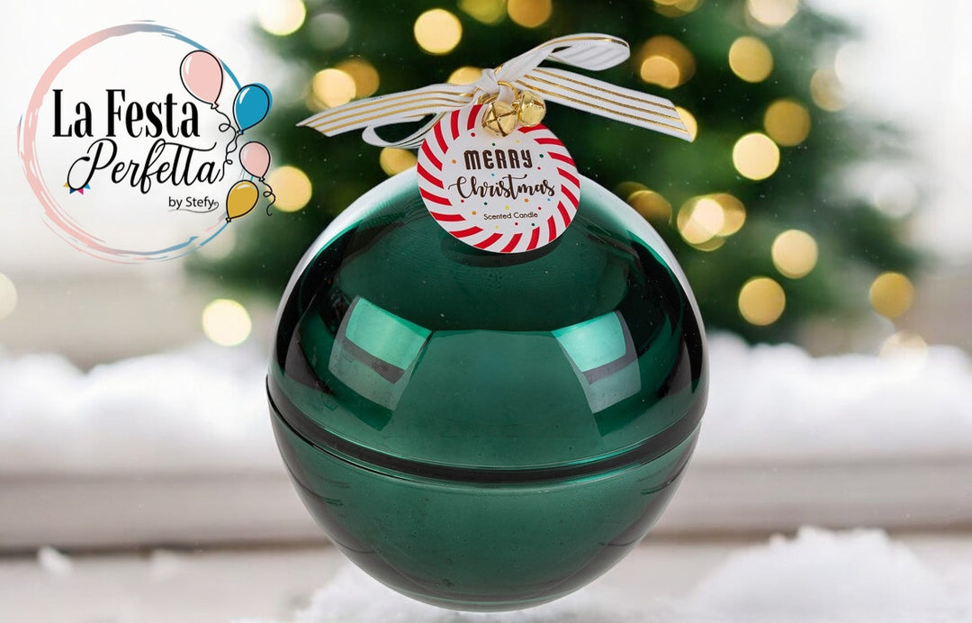 SCATOLA VETRO CANDELA PROFUMATA VERDE 13xh.15CM