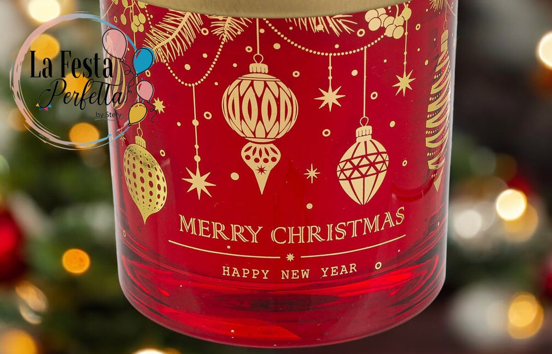 BARATTOLINO CANDELA PROFUMATA VETRO ROSSO d.7Xh.8CM