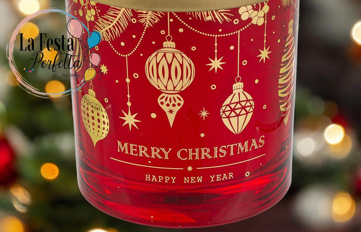 BARATTOLINO CANDELA PROFUMATA VETRO ROSSO d.7Xh.8CM