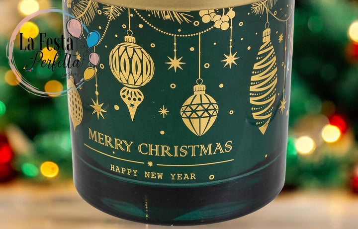 BARATTOLINO CANDELA PROFUMATA VETRO VERDE d.7Xh.8CM