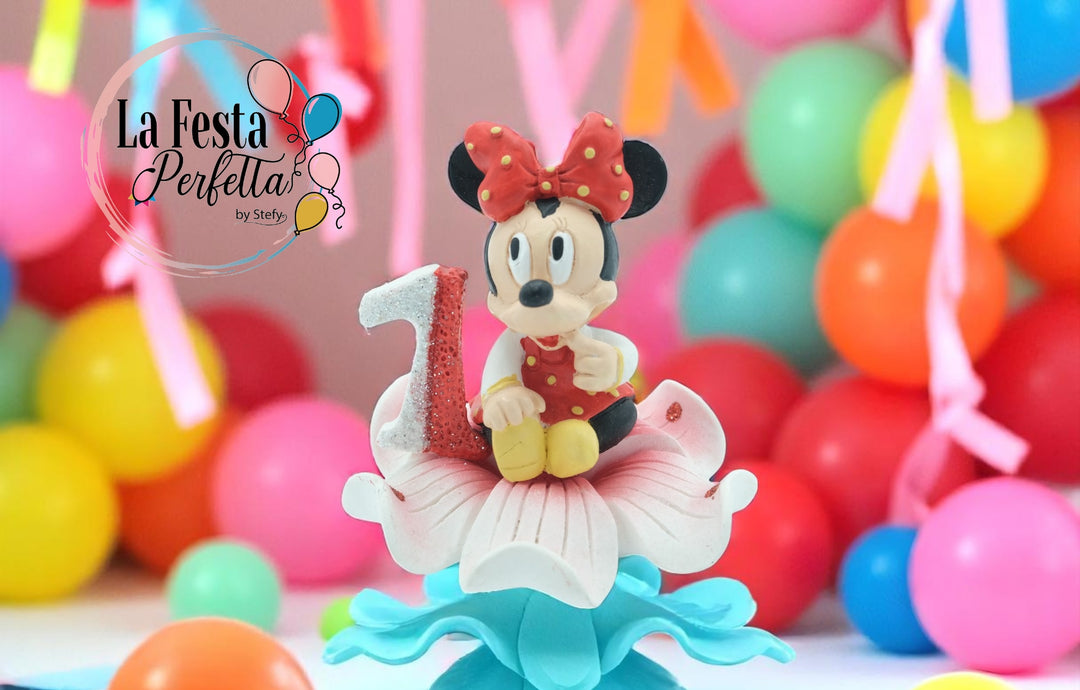 Bomboniera Minnie Rosso Con Fiore e Numero 1