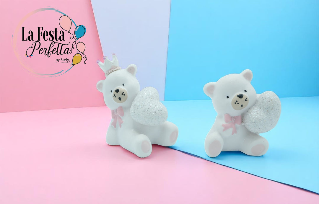 Bomboniera Orso Due Posizioni Azzurro o Rosa