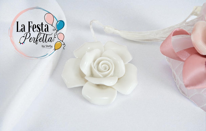 Bomboniera Rosa Porcellana Appoggio o D'Appendere