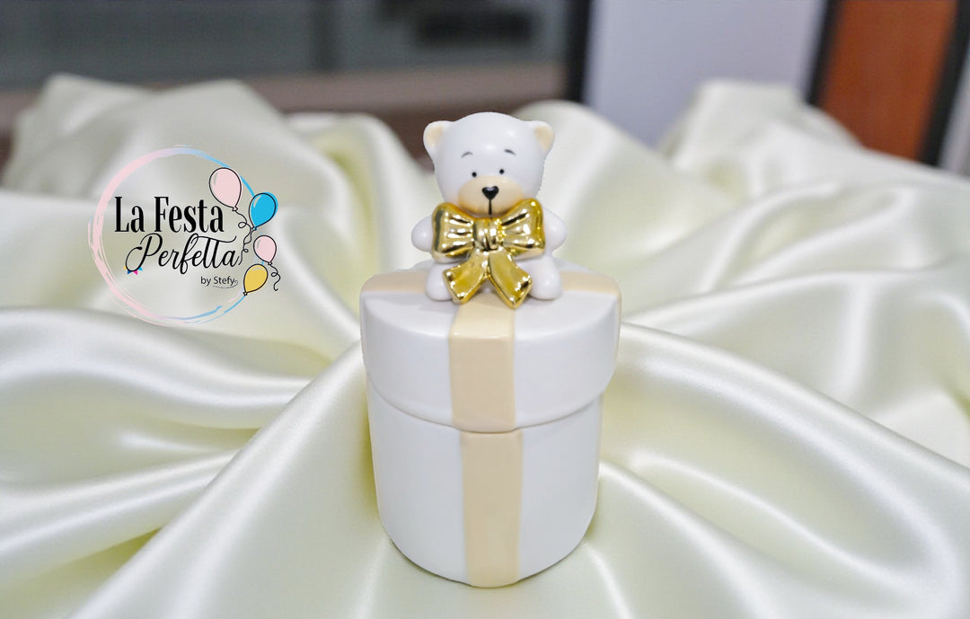 SCATOLA ORSETTO PORCELLANA BIANCO C/SHOPPER