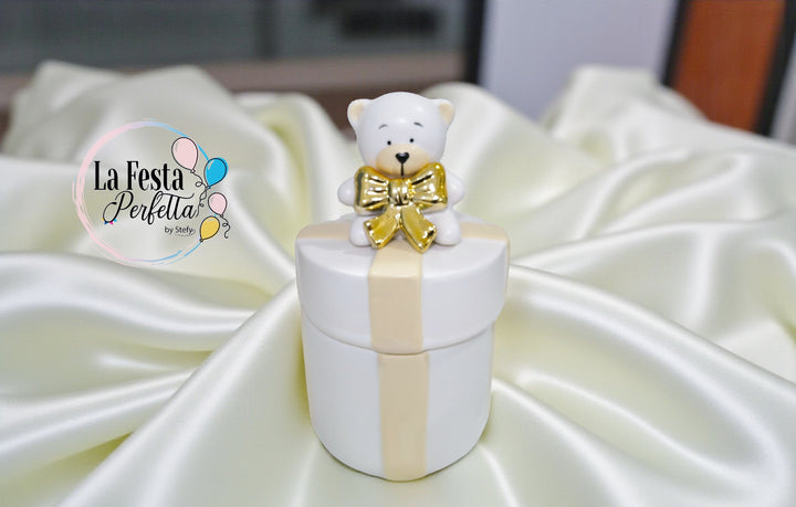 SCATOLA ORSETTO PORCELLANA BIANCO C/SHOPPER