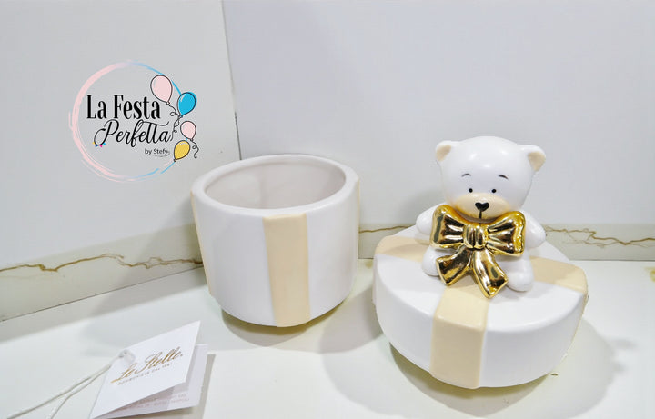 SCATOLA ORSETTO PORCELLANA BIANCO C/SHOPPER