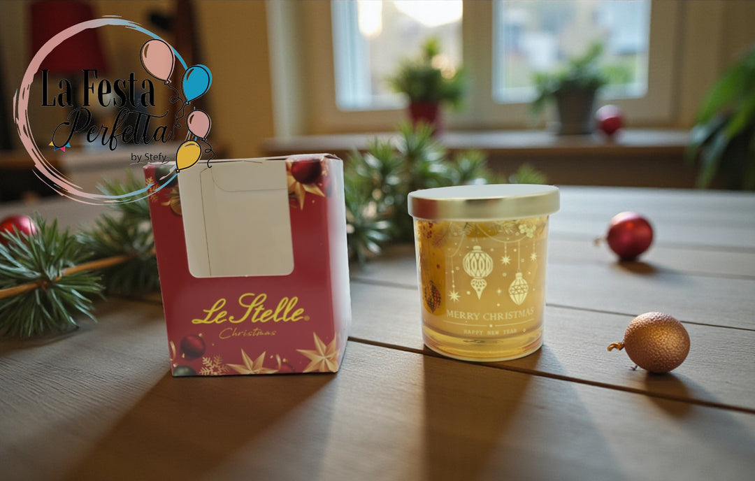 BARATTOLINO CANDELA PROFUMATA VETRO ORO d.7Xh.8CM