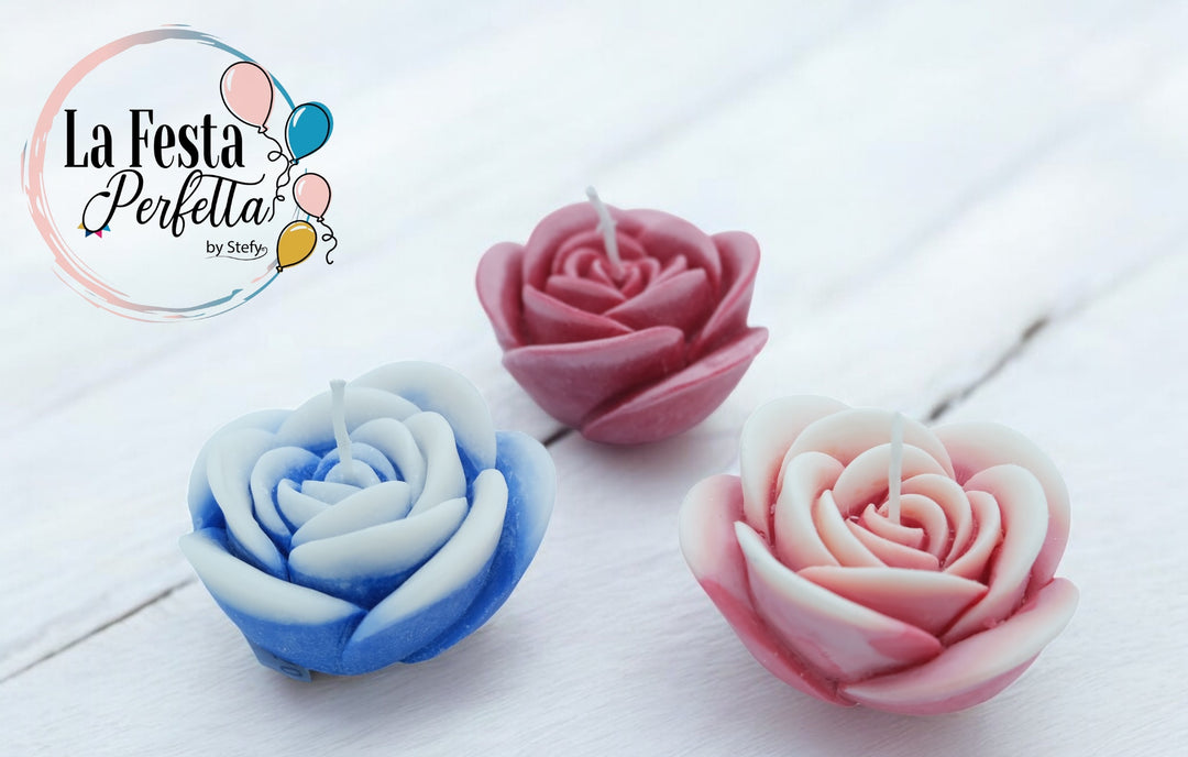 Rosa Candela Cera di Soia Profumata