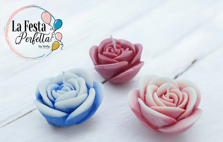 Rosa Candela Cera di Soia Profumata