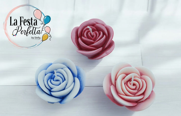 Rosa Candela Cera di Soia Profumata