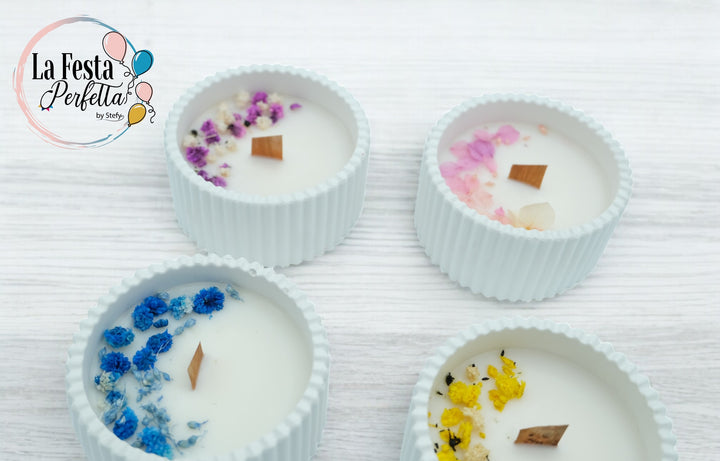 Vasetto ceramica Candela Cera di Soia Profumata
