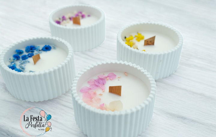 Vasetto ceramica Candela Cera di Soia Profumata