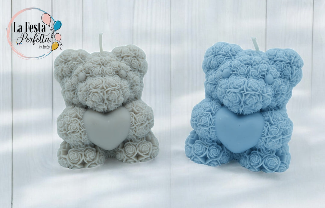 Teddy Candela Cera di Soia Profumata Colore Personalizzabile