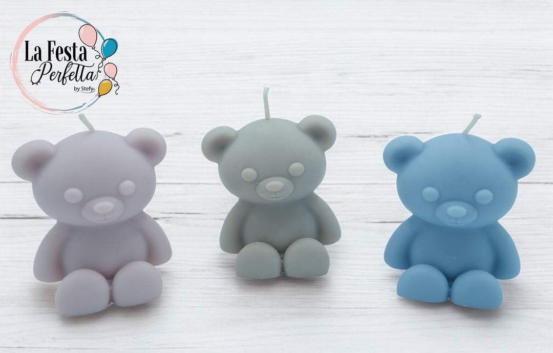 Teddy Candela Cera di Soia Profumata Colore Personalizzabile