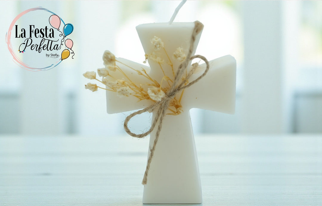 Croce Candela Cera di Soia Profumata Colore Personalizzabile