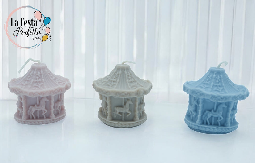 Giostra Candela Cera di Soia Profumata Colore Personalizzabile