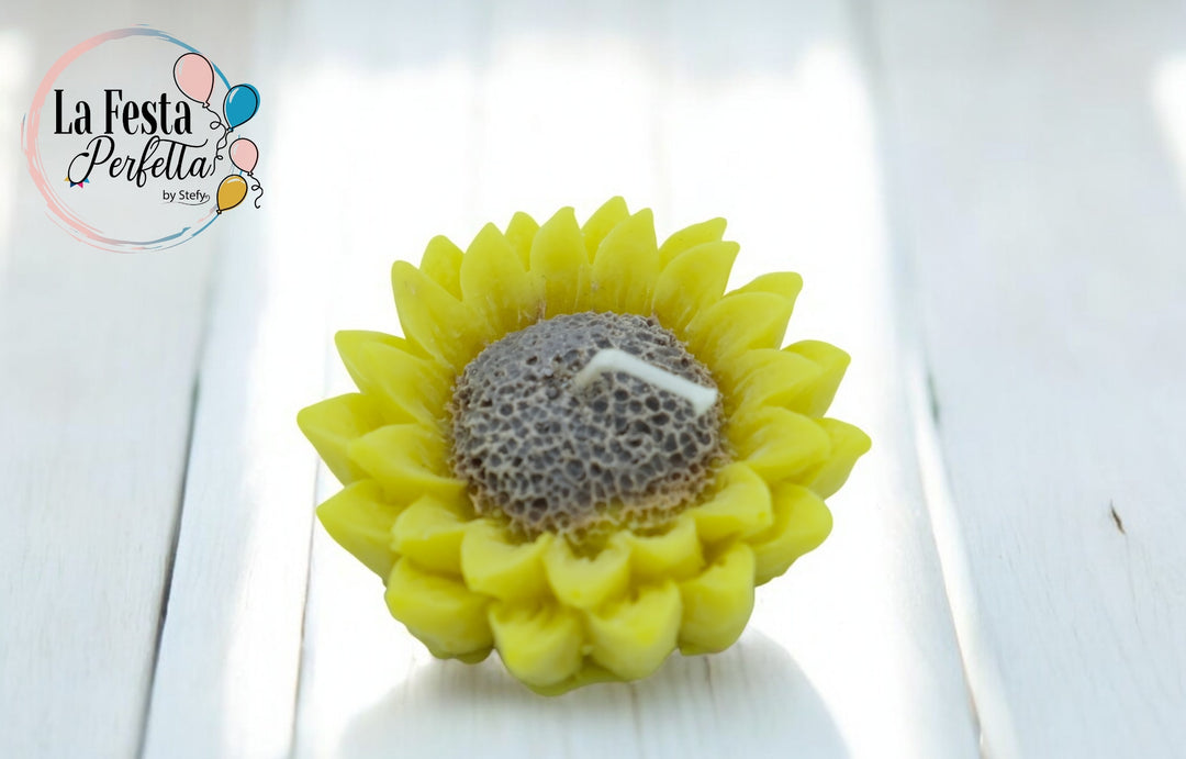 Girasole Candela Cera di Soia Profumata Colore Personalizzabile