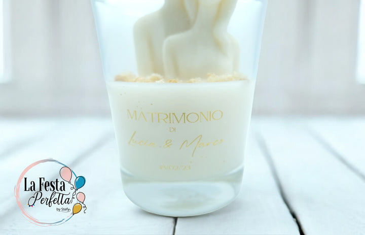 Due Sposi Candela Cera di Soia Profumata Colore Personalizzabile