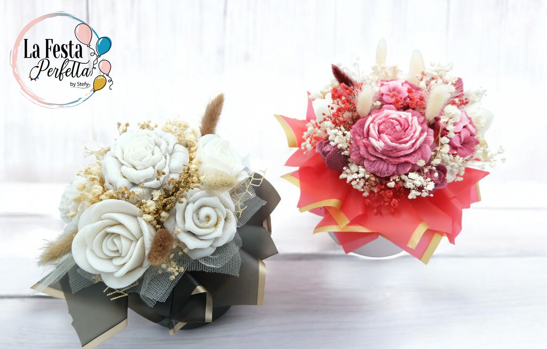 Bouquet Fiori Cera di Soia Profumata Colori Personalizzabili