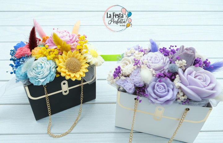 Bouquet Fiori Cera di Soia Profumata Colori Personalizzabili