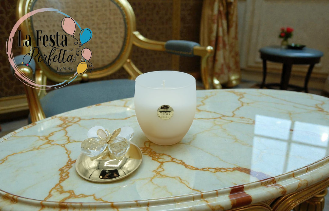 Bomboniera Candela in Cristallo Firmata Tibò