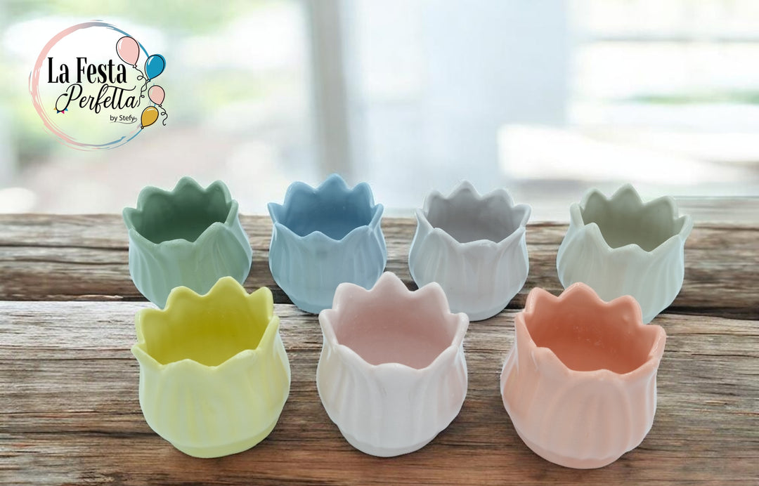 Fiore in Ceramica in Capodimonte Vasetto