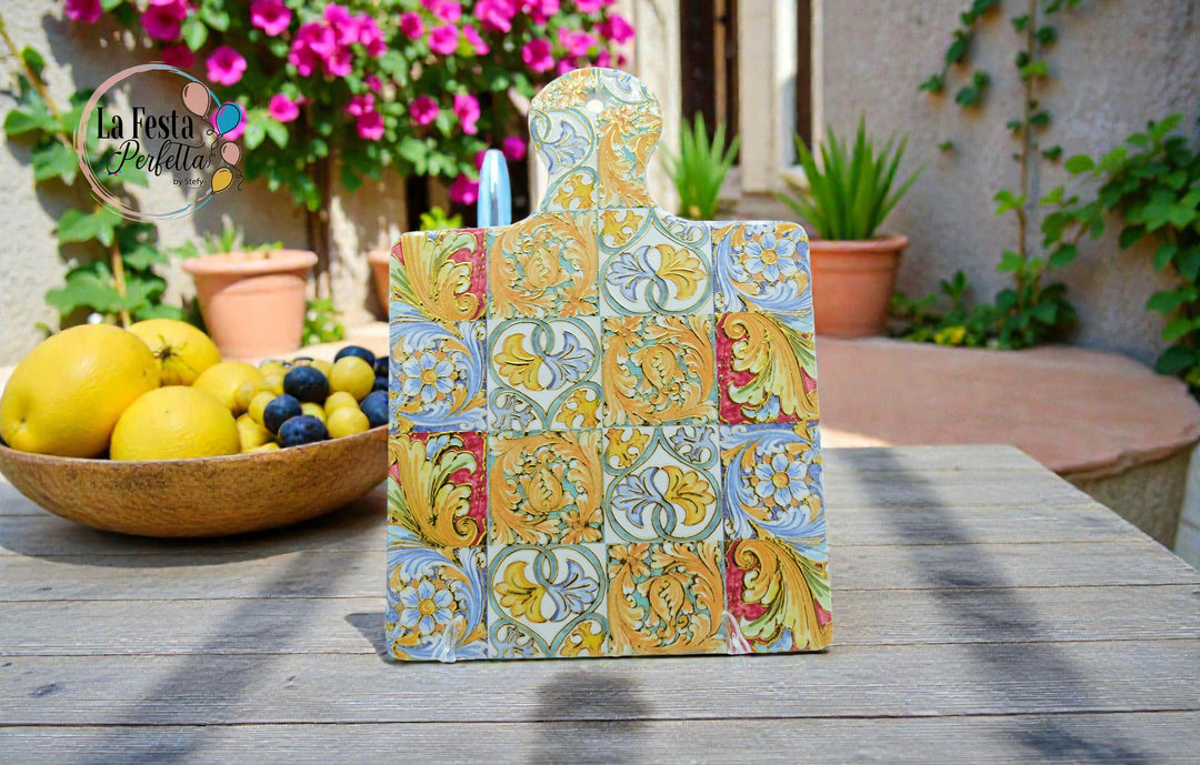 Bomboniera tagliere in legno e ceramica