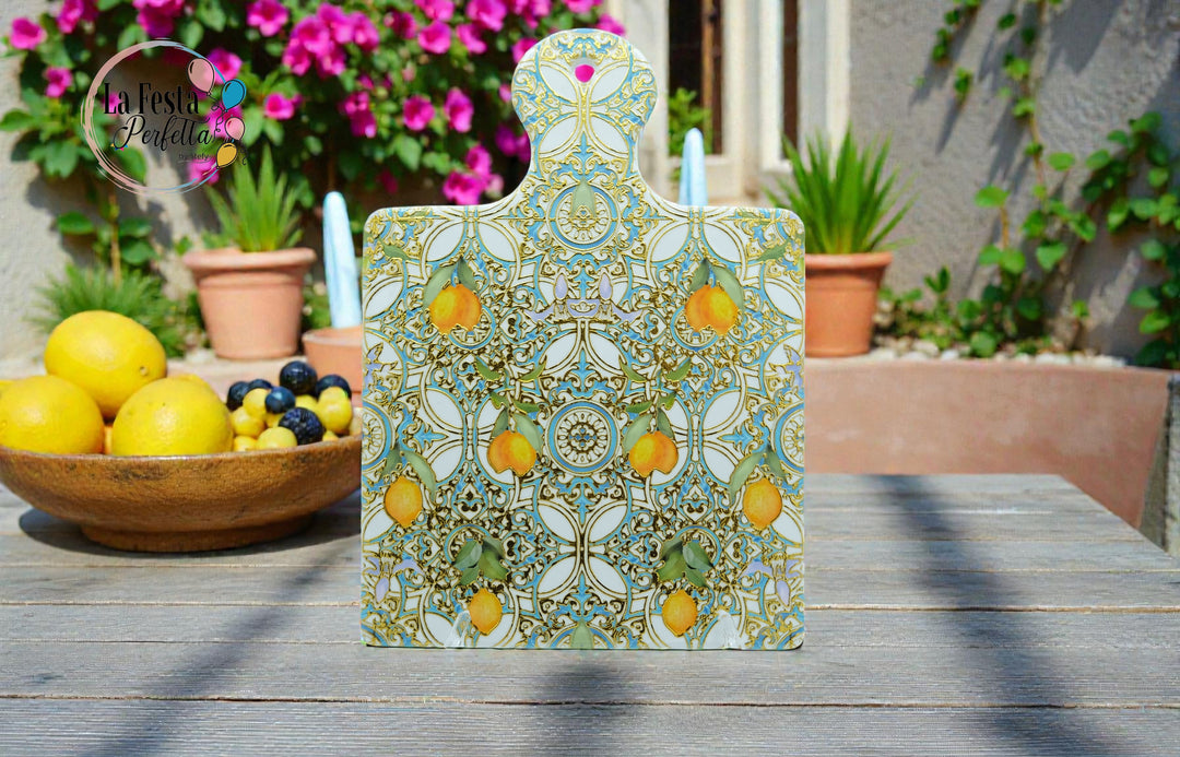 Bomboniera tagliere in legno e ceramica