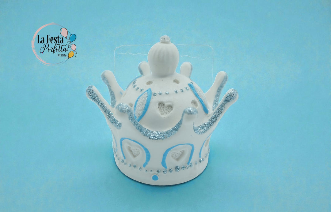Bomboniera corona azzurra glitter