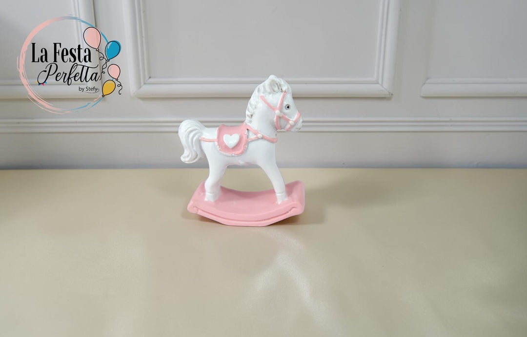 Bomboniera cavallo a dondolo rosa