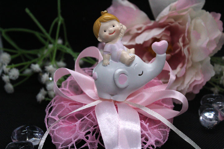 Bomboniera nascita| bimba con elefantino rosa
