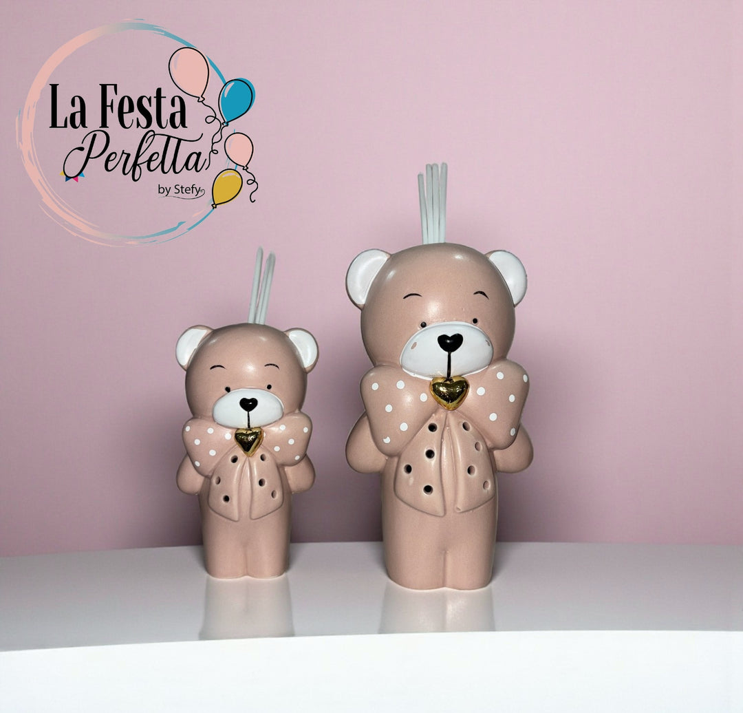 Bomboniera Orsetto LED a Profumatore Rosa