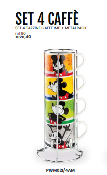 SET 4 TAZZINE CAFFÈ IMP.+ METALRACK ml 80