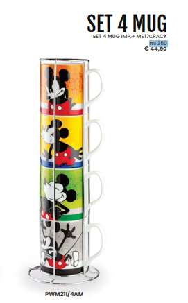 SET 4 MUG IMP.+ METALRACK ml 350