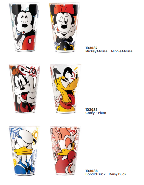 BICCHIERI SET 2 BICCHIERI ml 310 Firmato Disney