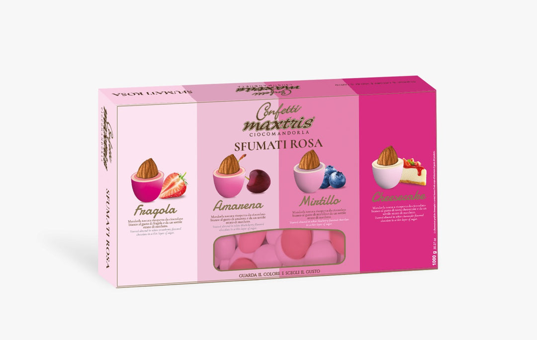 Confetti Maxtris 1KG|  Mandorla tostata fragola, amarena, mirtillo e cheesecake