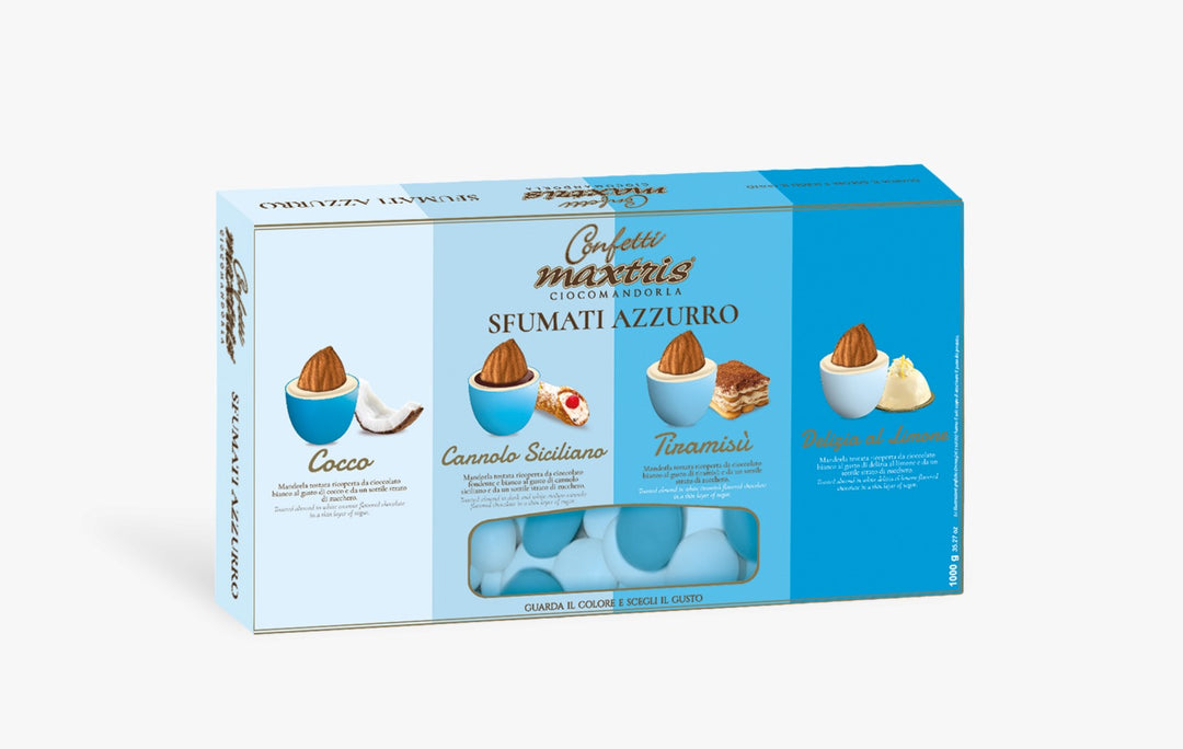 Confetti Maxtris 1KG|  Mandorla tostata cocco, cannolo siciliano, tiramisù e delizia al limone