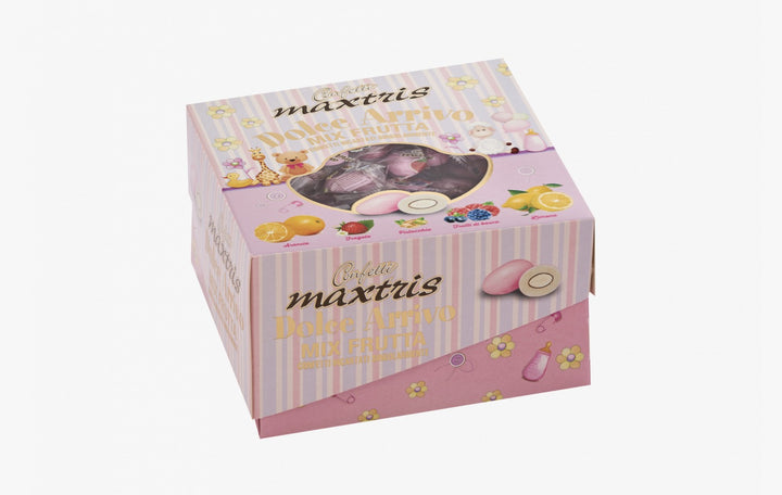 Confetti Maxtris 0.5KG|Mandorla tostata,fragola, arancia, yogurt ai frutti di bosco, pistacchio e limone