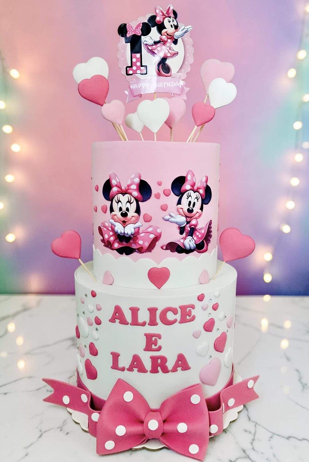 Torta Finta Minnie rosa Personalizzabile