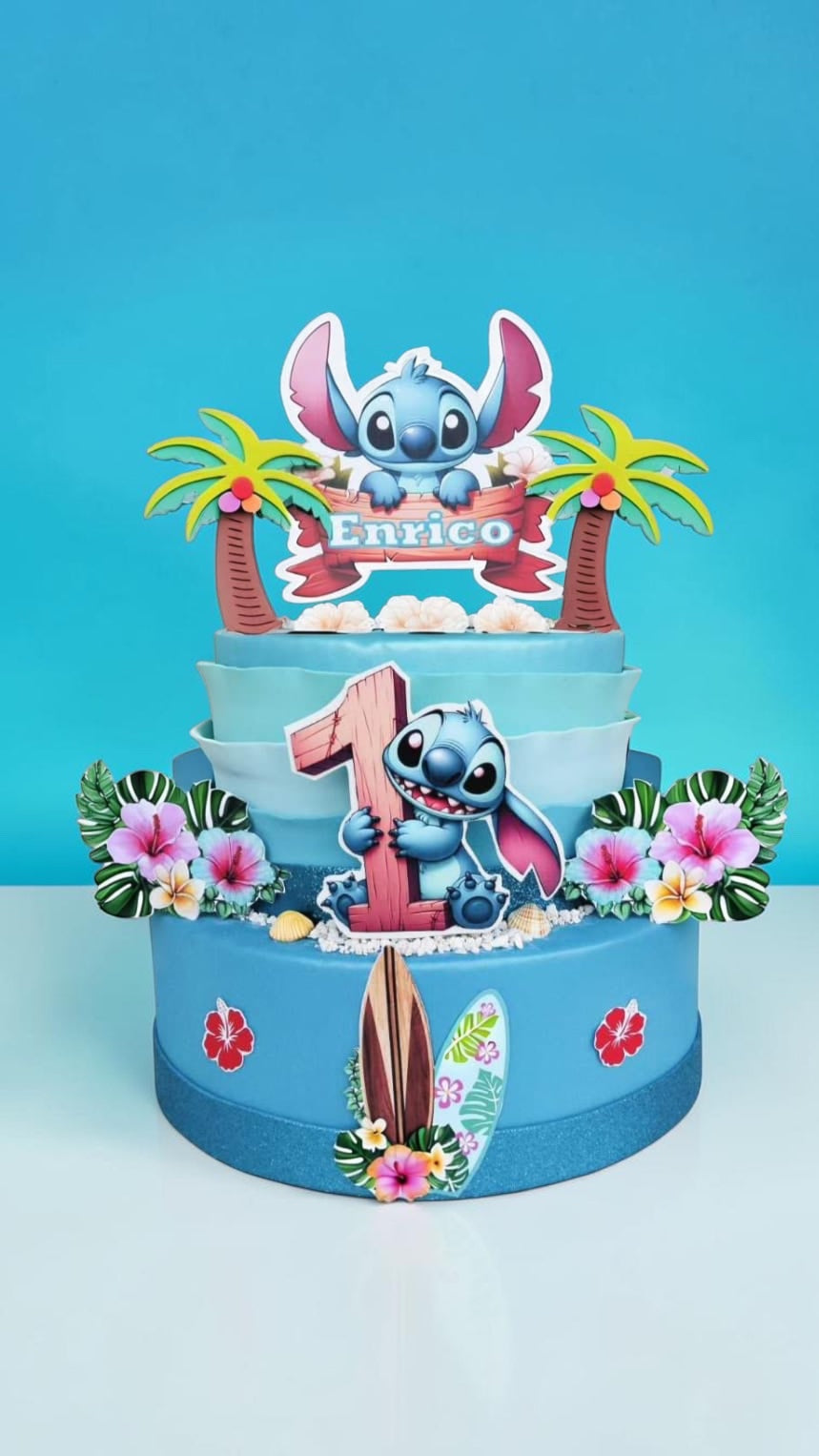 Torta finta Stitch personalizzabile